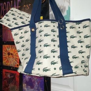 Lacoste Alligator tote bag with wristlet 🐊💚